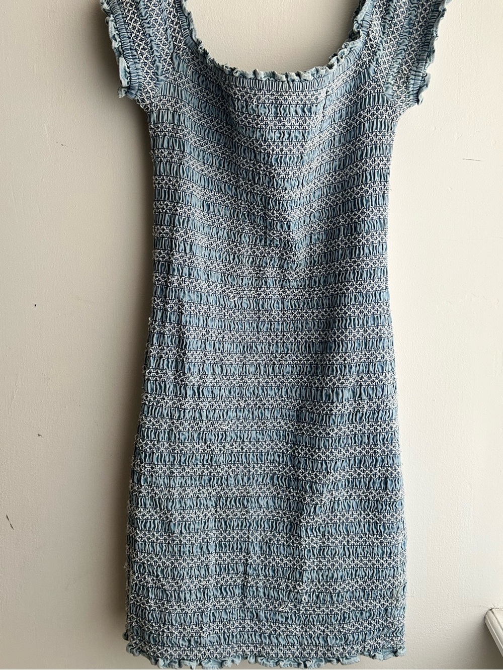 Forever 21 Light Blue Crochet Knit Mini Dress